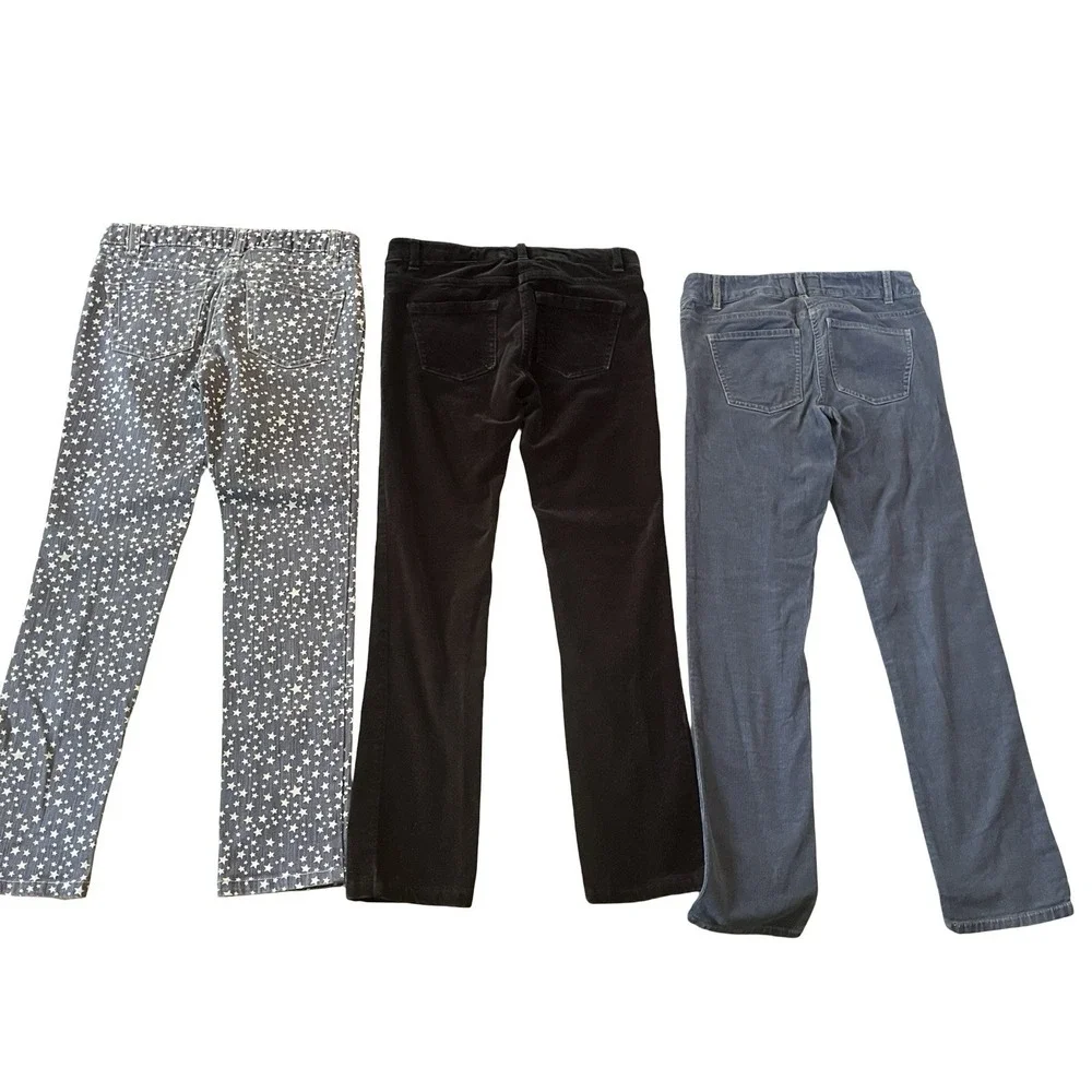 Mini Boden Size 10 Pants, Lot of 3, Blue Corduroy, Star, Black Velvet 98% Cotton